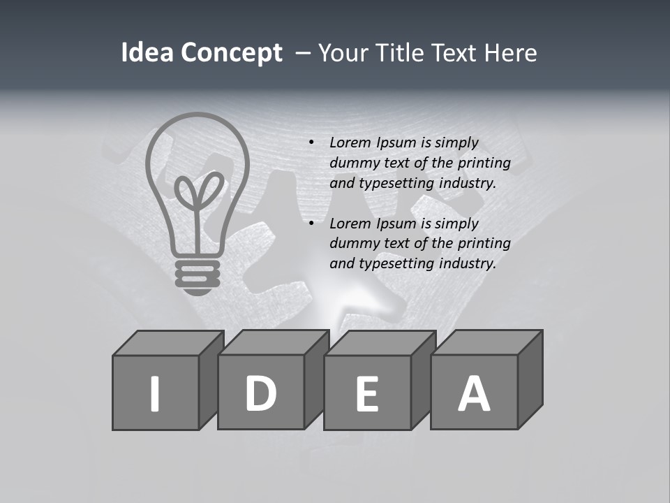 Close-Up Of A Set Of Metallic Gears. PowerPoint Template