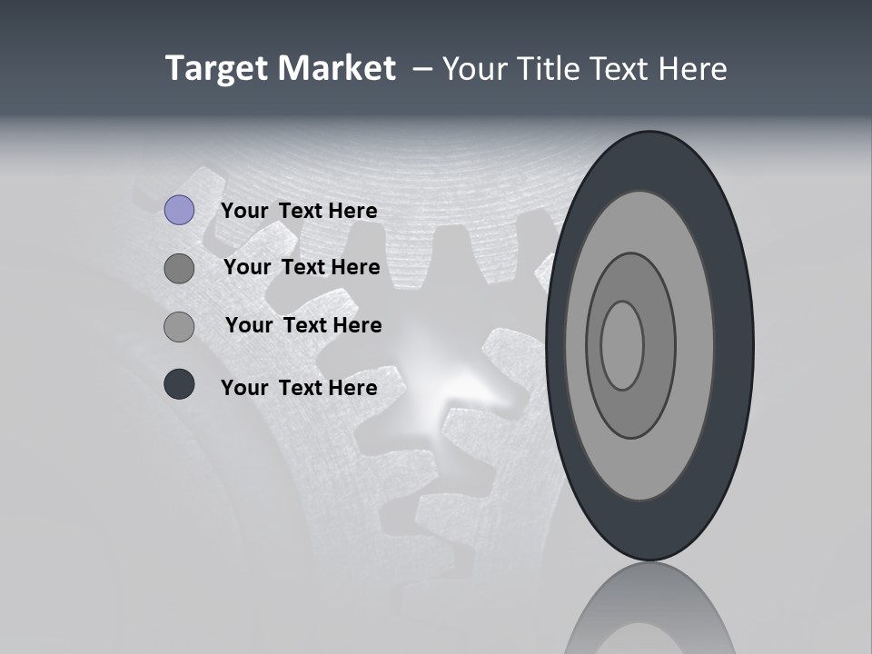Close-Up Of A Set Of Metallic Gears. PowerPoint Template