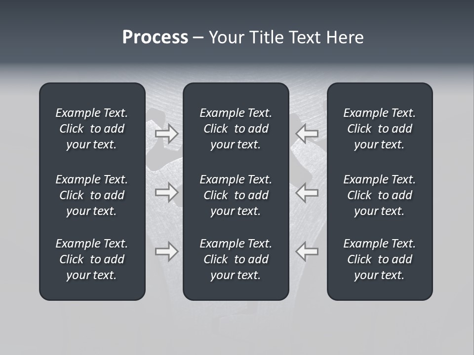 Close-Up Of A Set Of Metallic Gears. PowerPoint Template