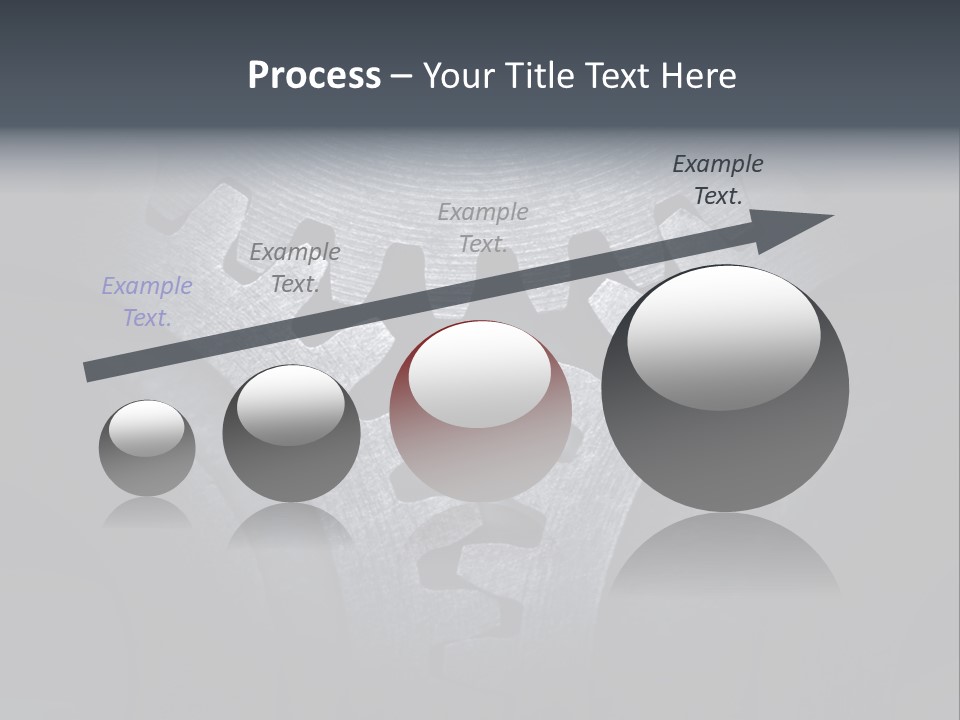 Close-Up Of A Set Of Metallic Gears. PowerPoint Template