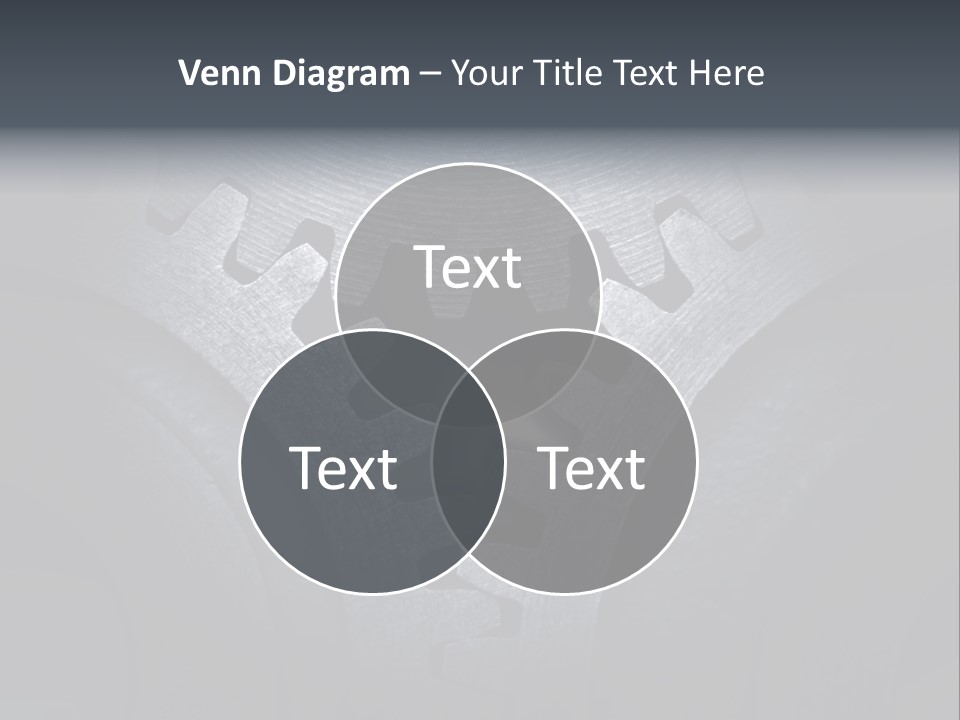 Close-Up Of A Set Of Metallic Gears. PowerPoint Template