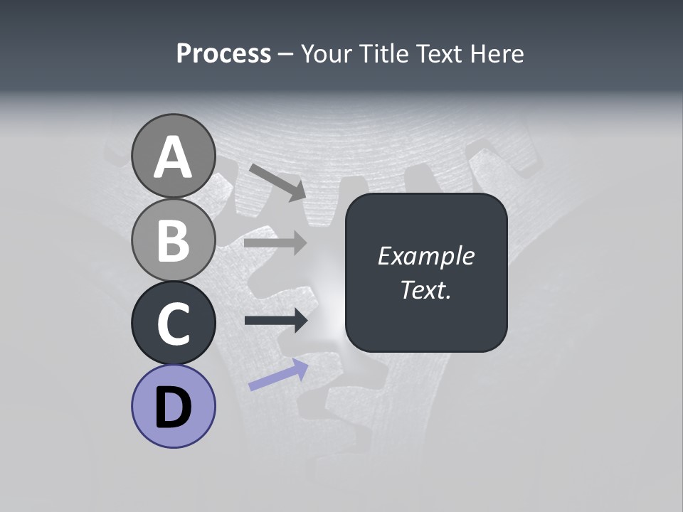 Close-Up Of A Set Of Metallic Gears. PowerPoint Template