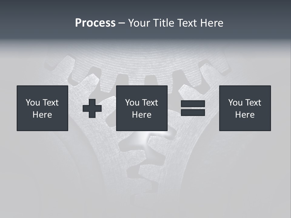 Close-Up Of A Set Of Metallic Gears. PowerPoint Template