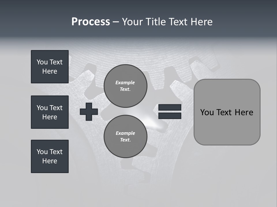Close-Up Of A Set Of Metallic Gears. PowerPoint Template