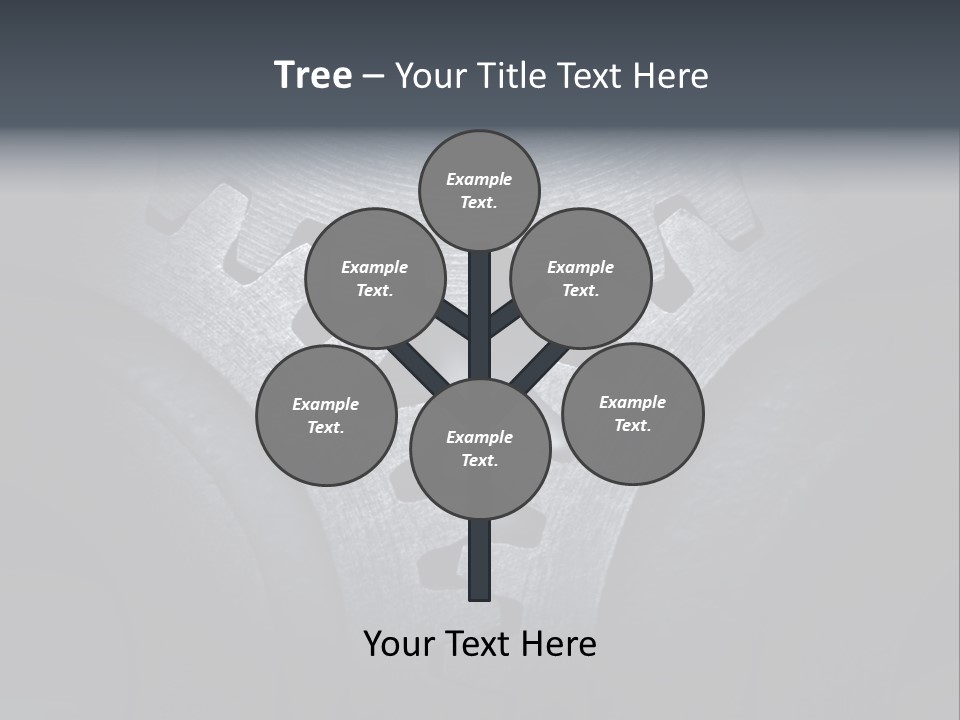 Close-Up Of A Set Of Metallic Gears. PowerPoint Template