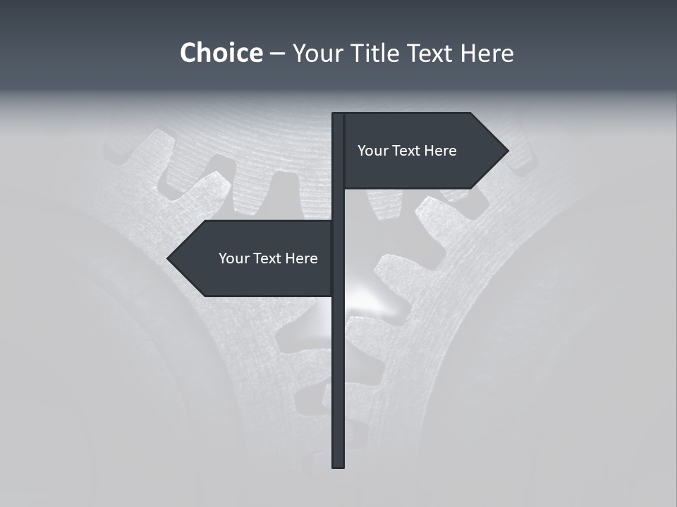 Close-Up Of A Set Of Metallic Gears. PowerPoint Template