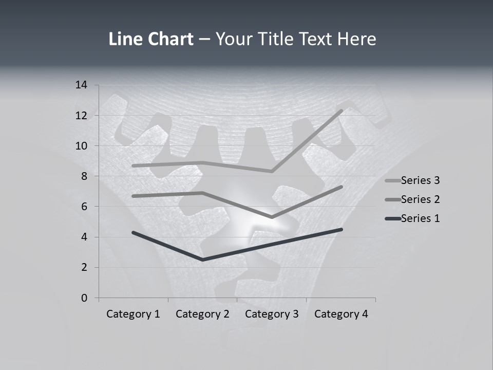Close-Up Of A Set Of Metallic Gears. PowerPoint Template