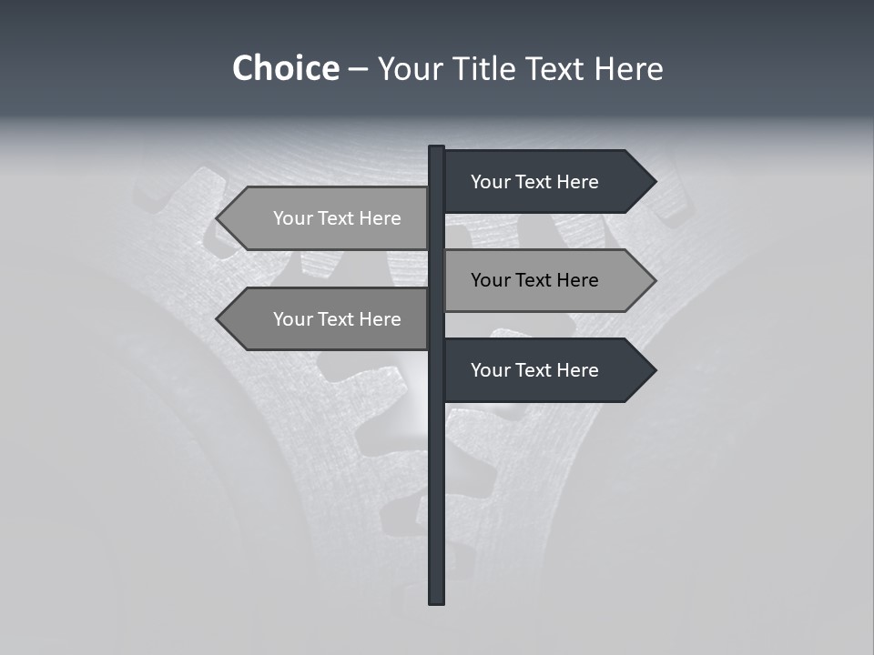Close-Up Of A Set Of Metallic Gears. PowerPoint Template