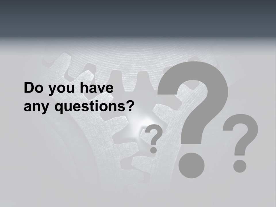 Close-Up Of A Set Of Metallic Gears. PowerPoint Template