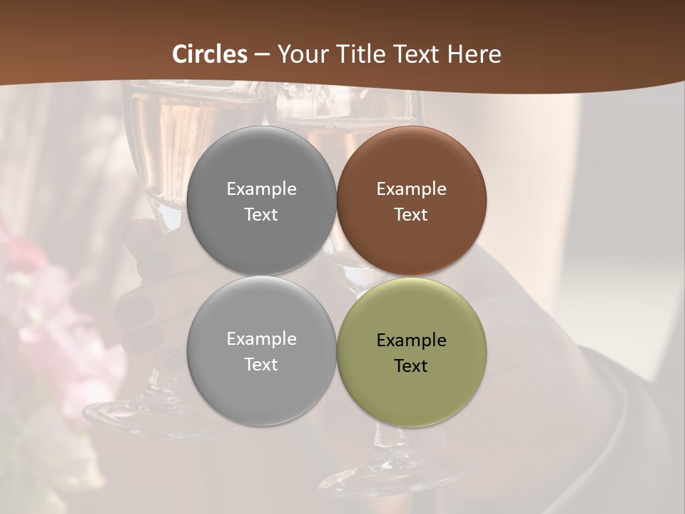 Glasses Of Champagne In A Hand Of The Groom And Bride PowerPoint Template