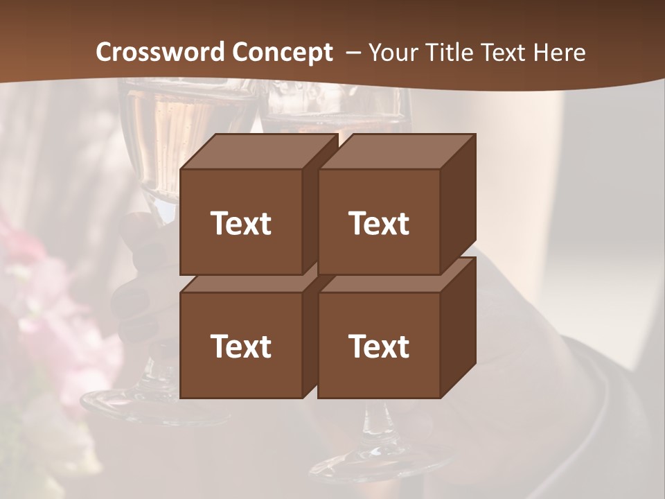 Glasses Of Champagne In A Hand Of The Groom And Bride PowerPoint Template