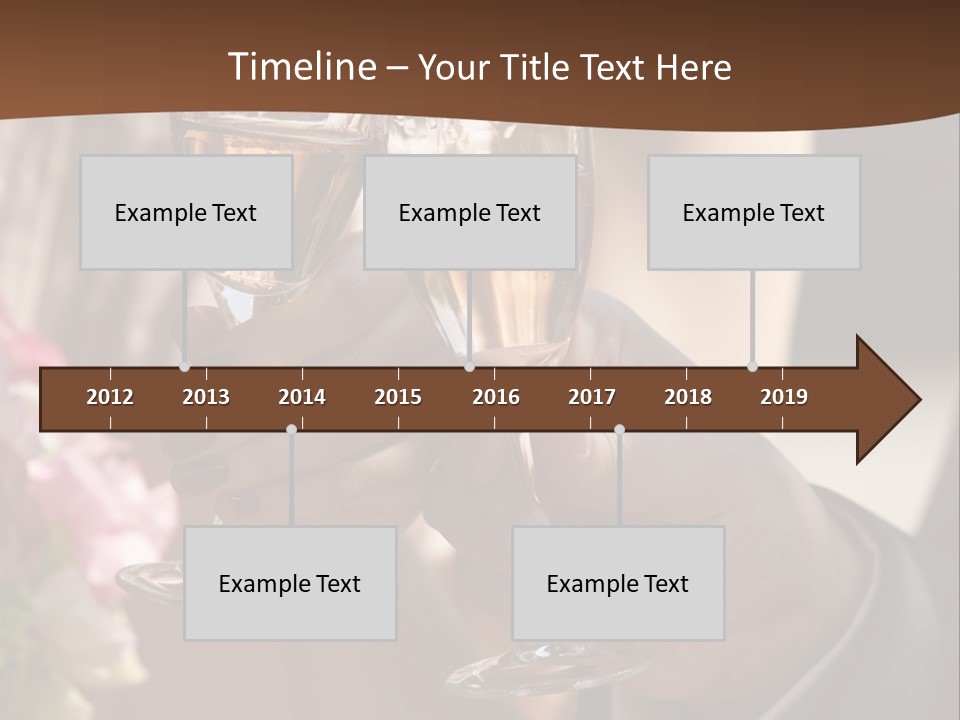 Glasses Of Champagne In A Hand Of The Groom And Bride PowerPoint Template