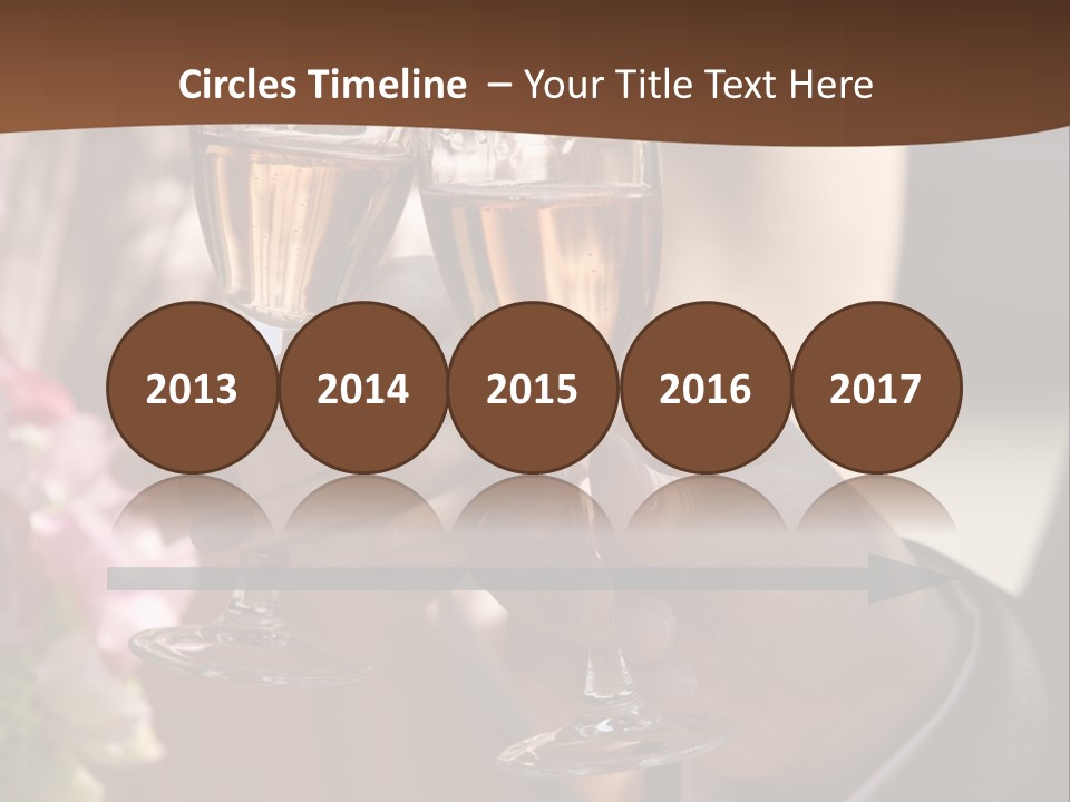 Glasses Of Champagne In A Hand Of The Groom And Bride PowerPoint Template