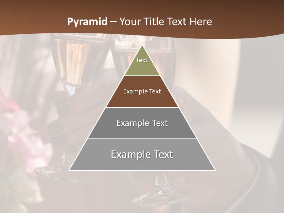 Glasses Of Champagne In A Hand Of The Groom And Bride PowerPoint Template