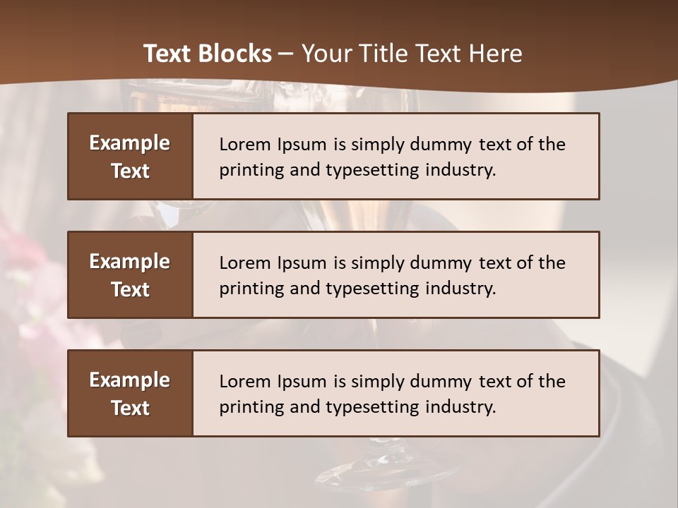 Glasses Of Champagne In A Hand Of The Groom And Bride PowerPoint Template