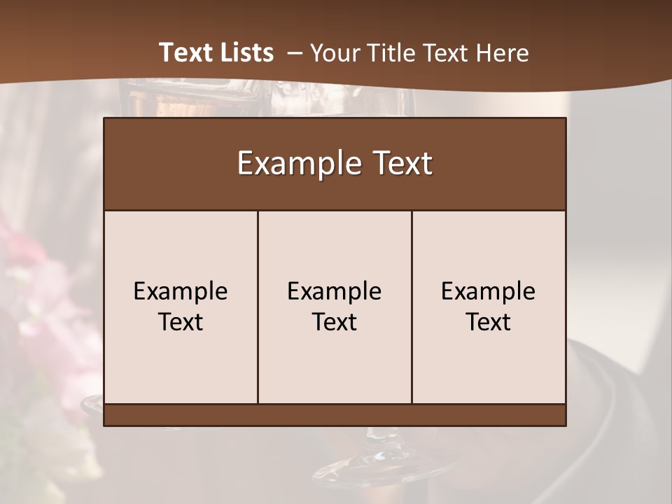 Glasses Of Champagne In A Hand Of The Groom And Bride PowerPoint Template