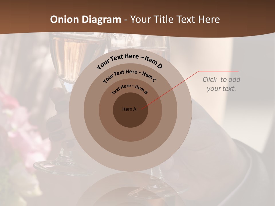 Glasses Of Champagne In A Hand Of The Groom And Bride PowerPoint Template