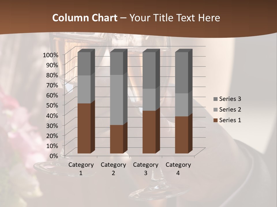 Glasses Of Champagne In A Hand Of The Groom And Bride PowerPoint Template