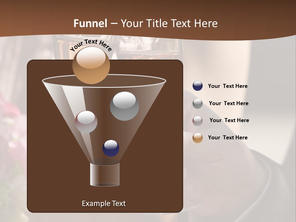 Glasses Of Champagne In A Hand Of The Groom And Bride PowerPoint Template