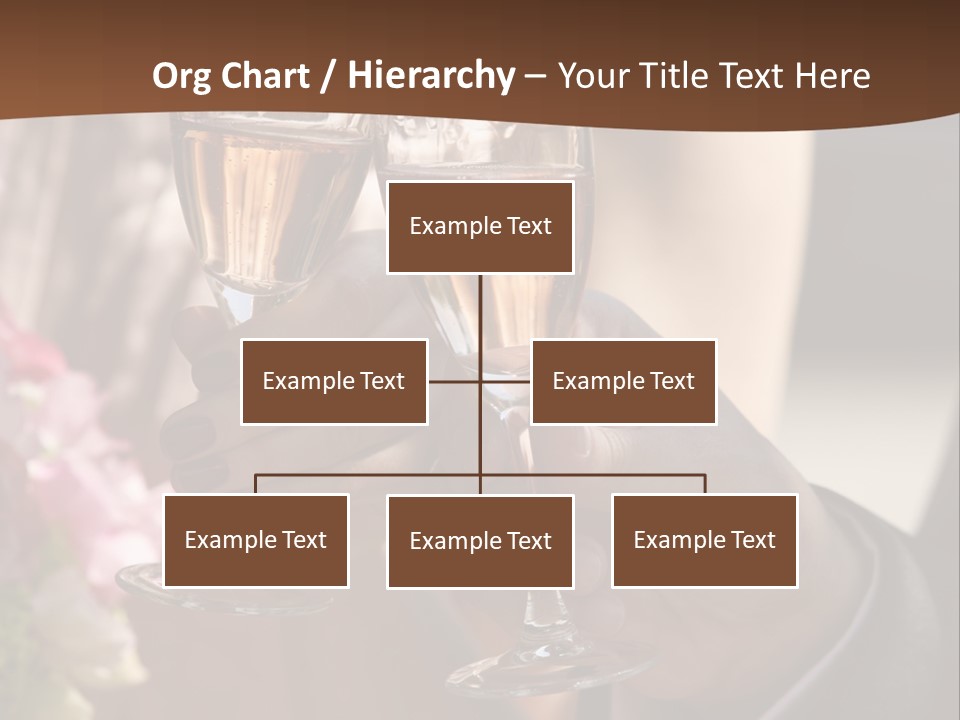 Glasses Of Champagne In A Hand Of The Groom And Bride PowerPoint Template