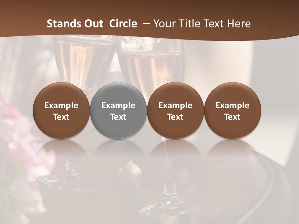 Glasses Of Champagne In A Hand Of The Groom And Bride PowerPoint Template