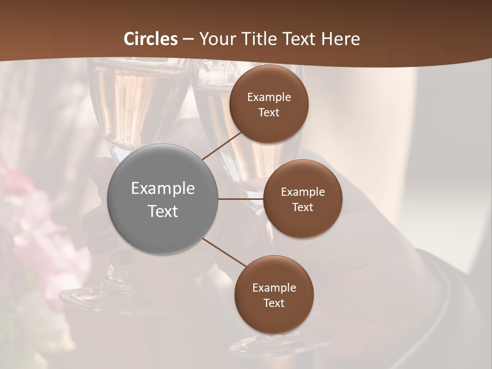 Glasses Of Champagne In A Hand Of The Groom And Bride PowerPoint Template