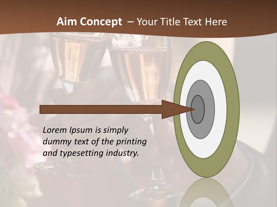 Glasses Of Champagne In A Hand Of The Groom And Bride PowerPoint Template