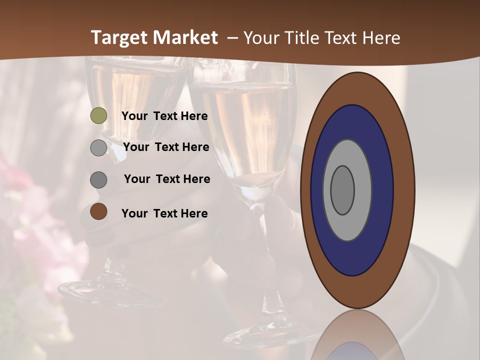 Glasses Of Champagne In A Hand Of The Groom And Bride PowerPoint Template