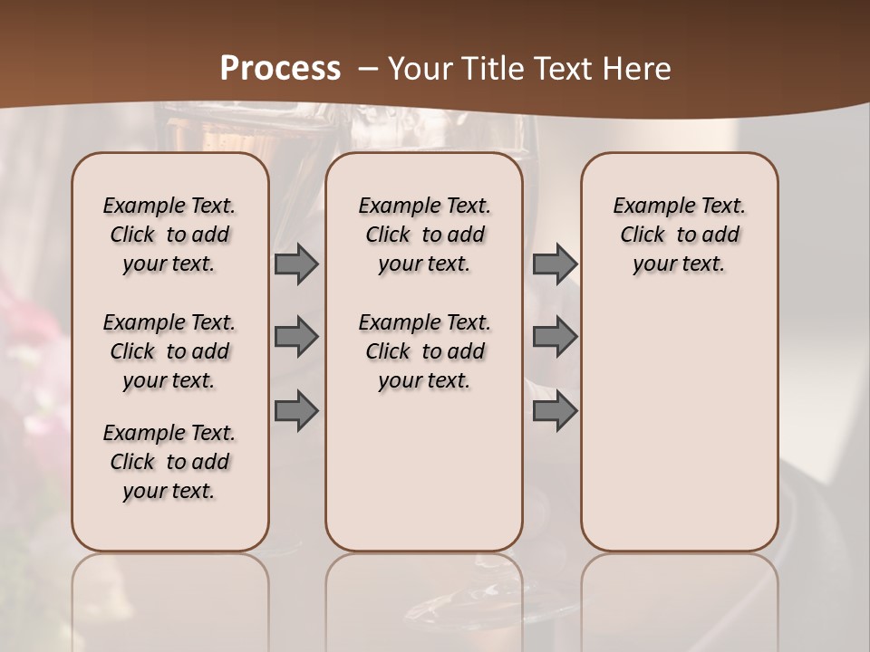 Glasses Of Champagne In A Hand Of The Groom And Bride PowerPoint Template