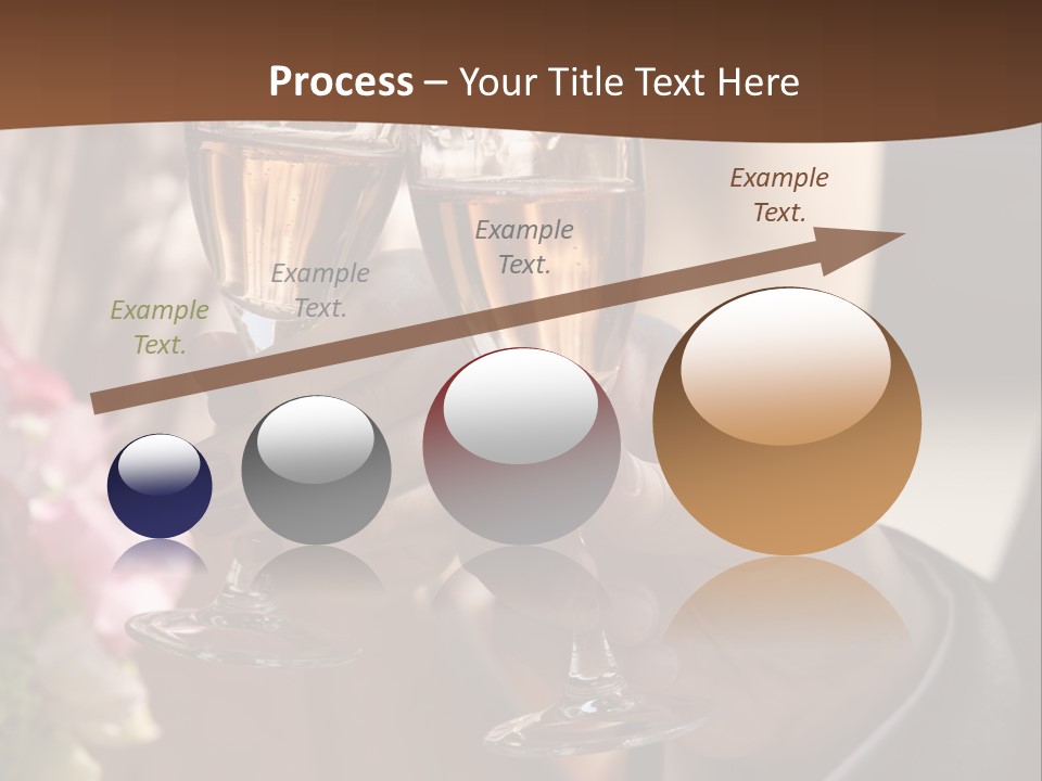 Glasses Of Champagne In A Hand Of The Groom And Bride PowerPoint Template