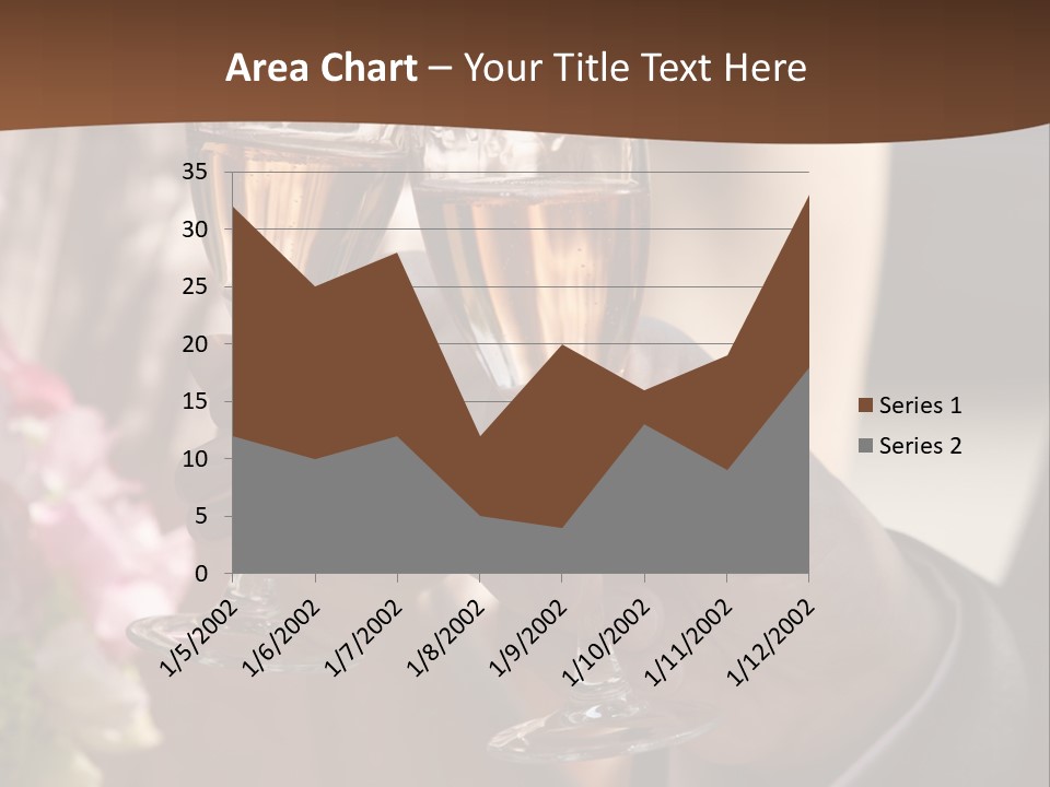 Glasses Of Champagne In A Hand Of The Groom And Bride PowerPoint Template