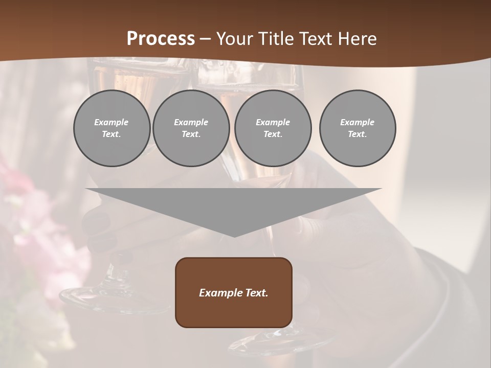 Glasses Of Champagne In A Hand Of The Groom And Bride PowerPoint Template