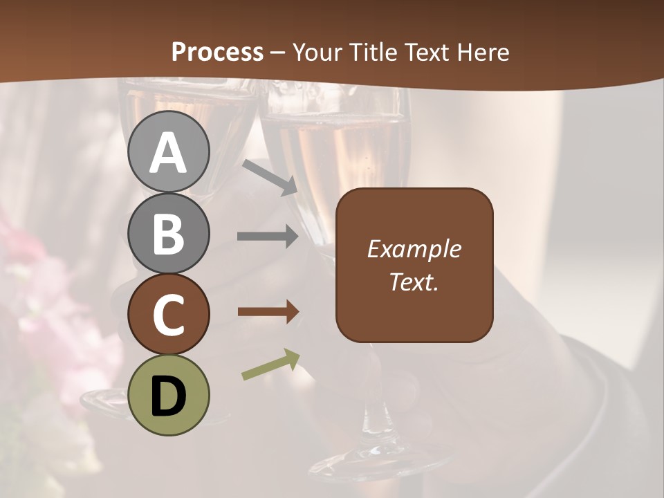 Glasses Of Champagne In A Hand Of The Groom And Bride PowerPoint Template