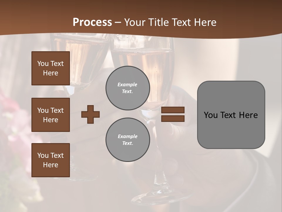 Glasses Of Champagne In A Hand Of The Groom And Bride PowerPoint Template
