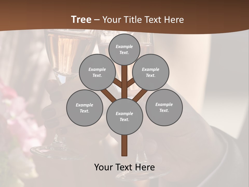 Glasses Of Champagne In A Hand Of The Groom And Bride PowerPoint Template