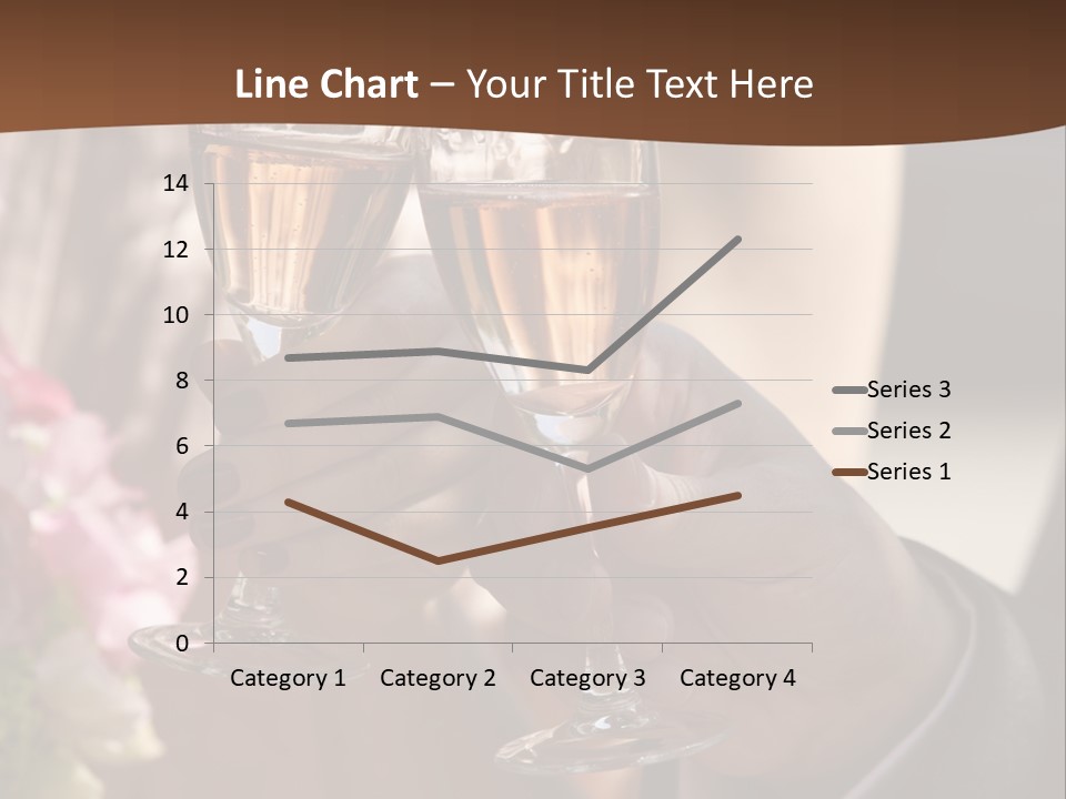 Glasses Of Champagne In A Hand Of The Groom And Bride PowerPoint Template