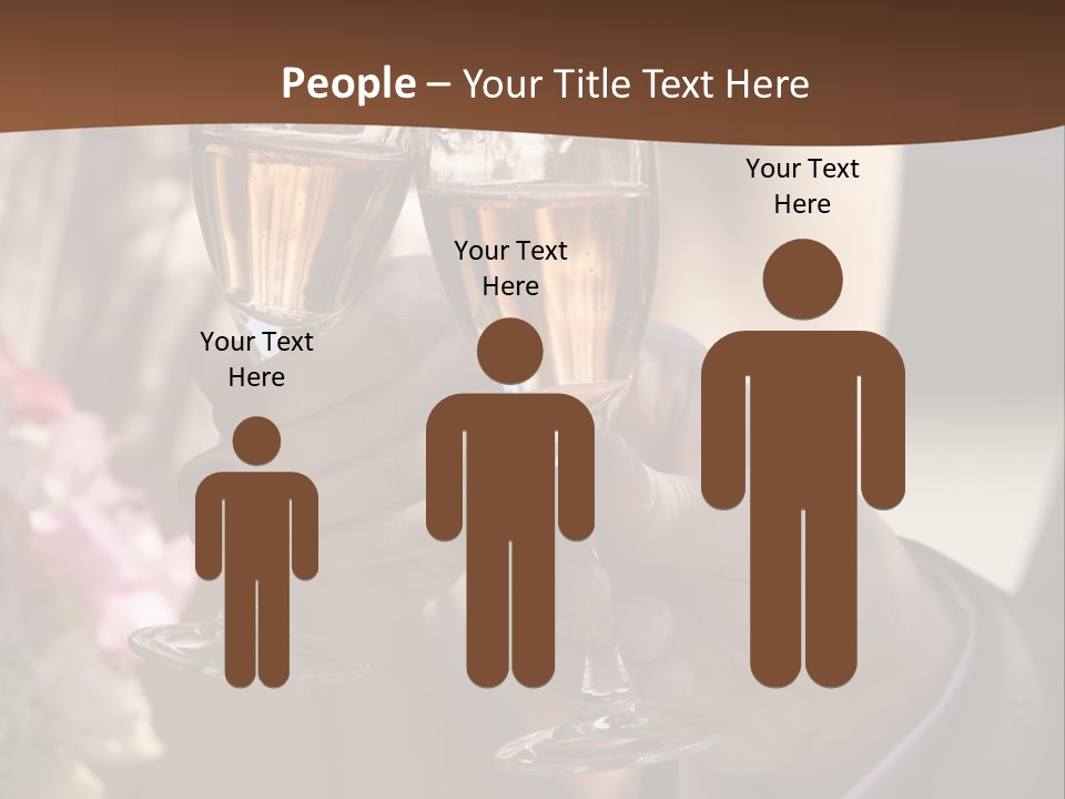 Glasses Of Champagne In A Hand Of The Groom And Bride PowerPoint Template