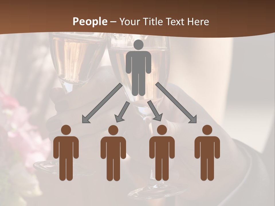 Glasses Of Champagne In A Hand Of The Groom And Bride PowerPoint Template