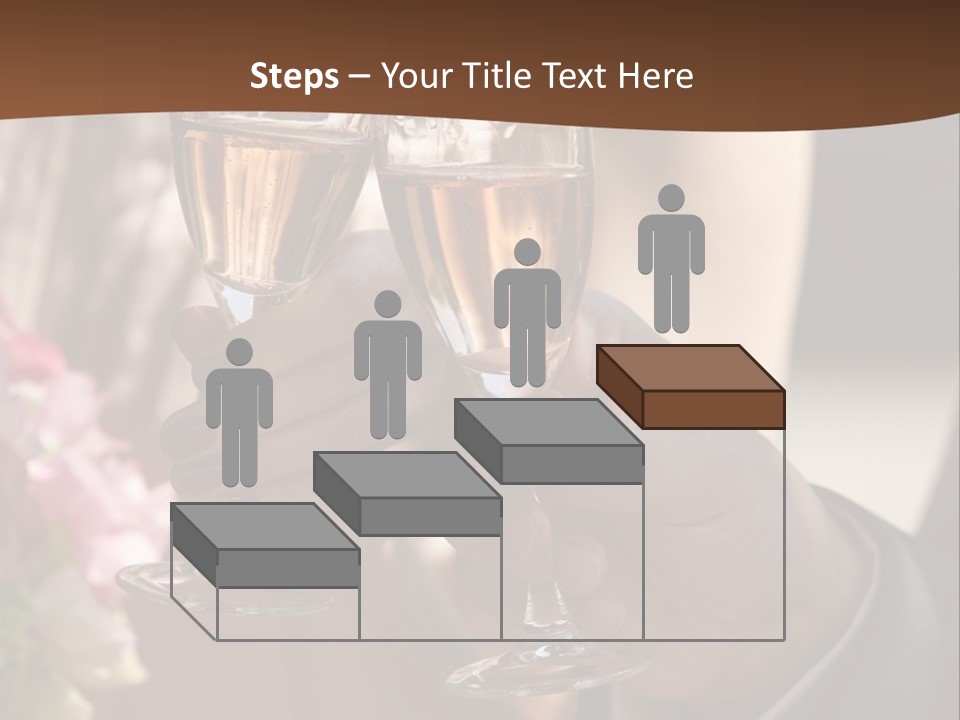 Glasses Of Champagne In A Hand Of The Groom And Bride PowerPoint Template