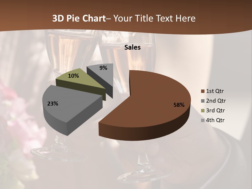 Glasses Of Champagne In A Hand Of The Groom And Bride PowerPoint Template