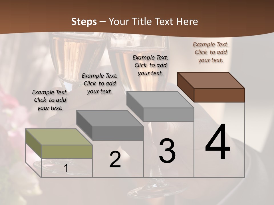 Glasses Of Champagne In A Hand Of The Groom And Bride PowerPoint Template