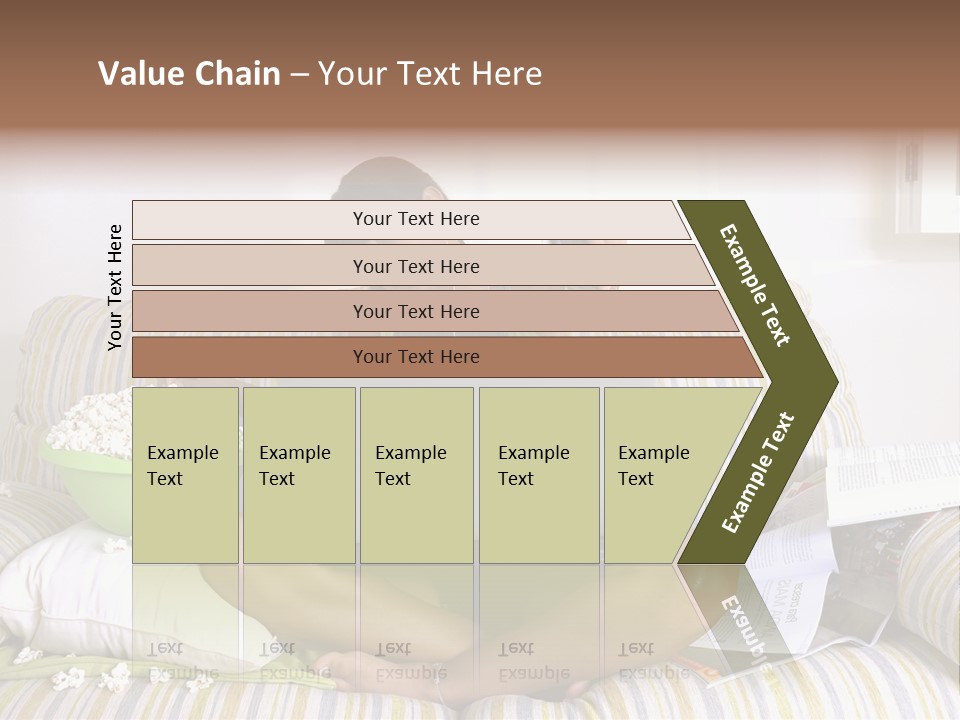 Girl Of Generation Y Doing Many Things At The Same Time (Calling, Watching Tv, Surfing The Web And Eating Popcorn) PowerPoint Template