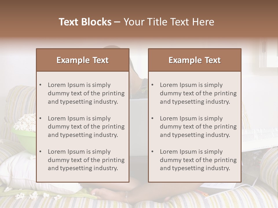 Girl Of Generation Y Doing Many Things At The Same Time (Calling, Watching Tv, Surfing The Web And Eating Popcorn) PowerPoint Template