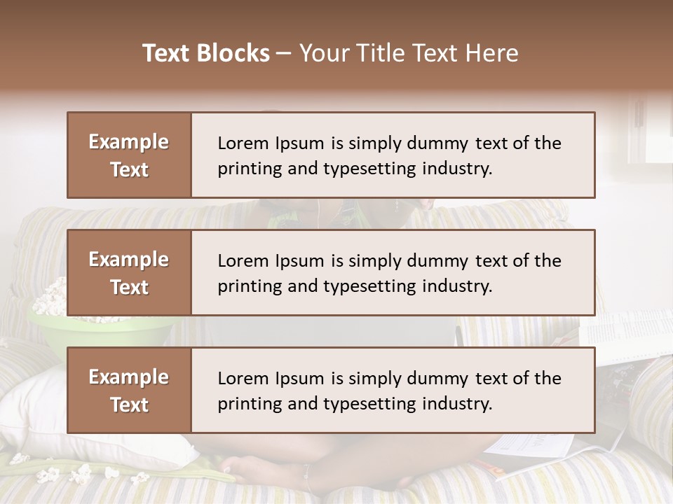 Girl Of Generation Y Doing Many Things At The Same Time (Calling, Watching Tv, Surfing The Web And Eating Popcorn) PowerPoint Template