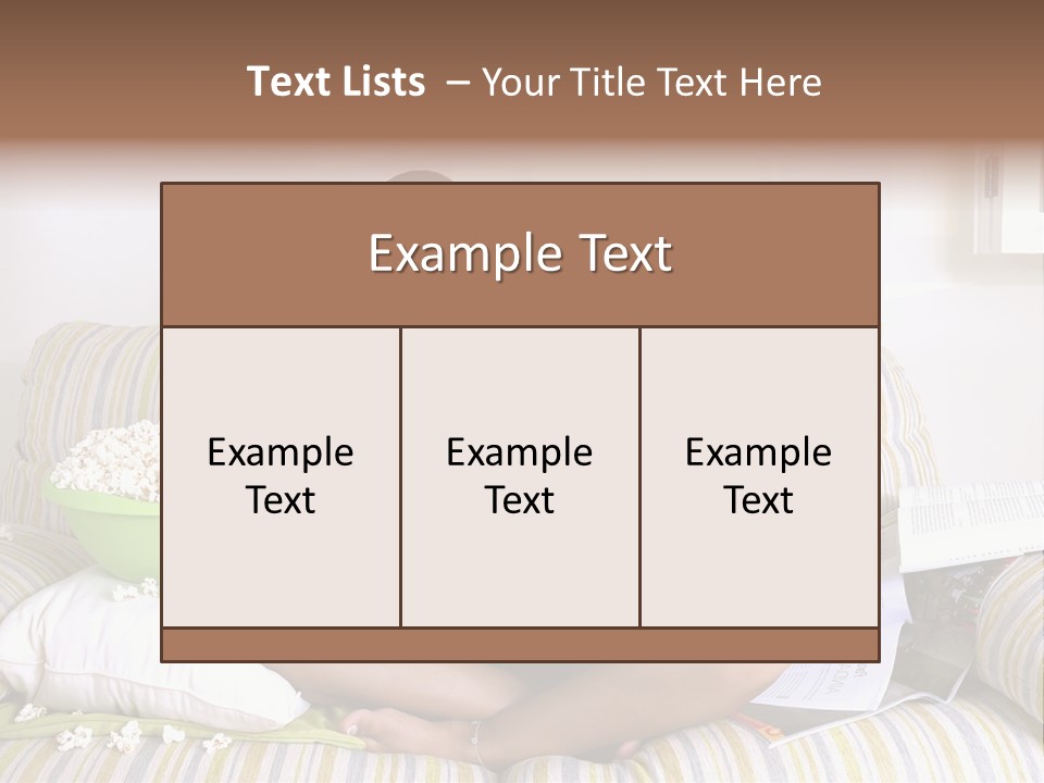 Girl Of Generation Y Doing Many Things At The Same Time (Calling, Watching Tv, Surfing The Web And Eating Popcorn) PowerPoint Template