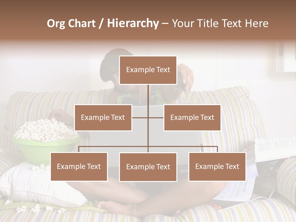 Girl Of Generation Y Doing Many Things At The Same Time (Calling, Watching Tv, Surfing The Web And Eating Popcorn) PowerPoint Template