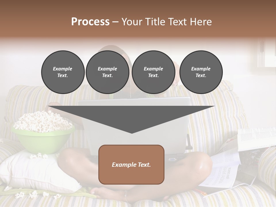 Girl Of Generation Y Doing Many Things At The Same Time (Calling, Watching Tv, Surfing The Web And Eating Popcorn) PowerPoint Template