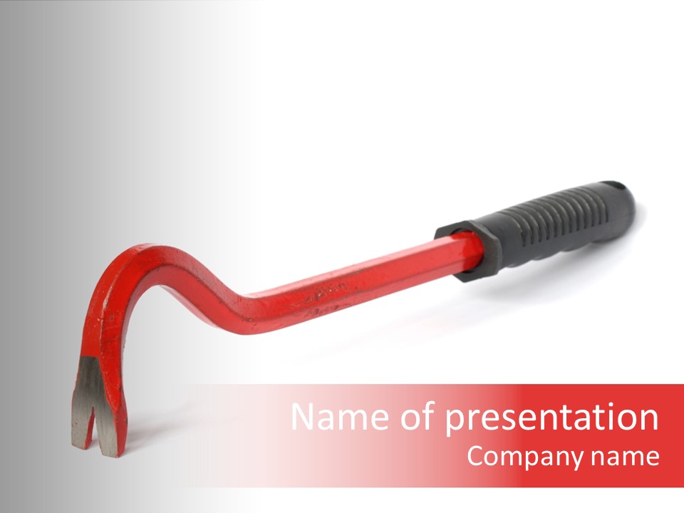 Crowbar On White Background, Focus On Nearest End PowerPoint Template