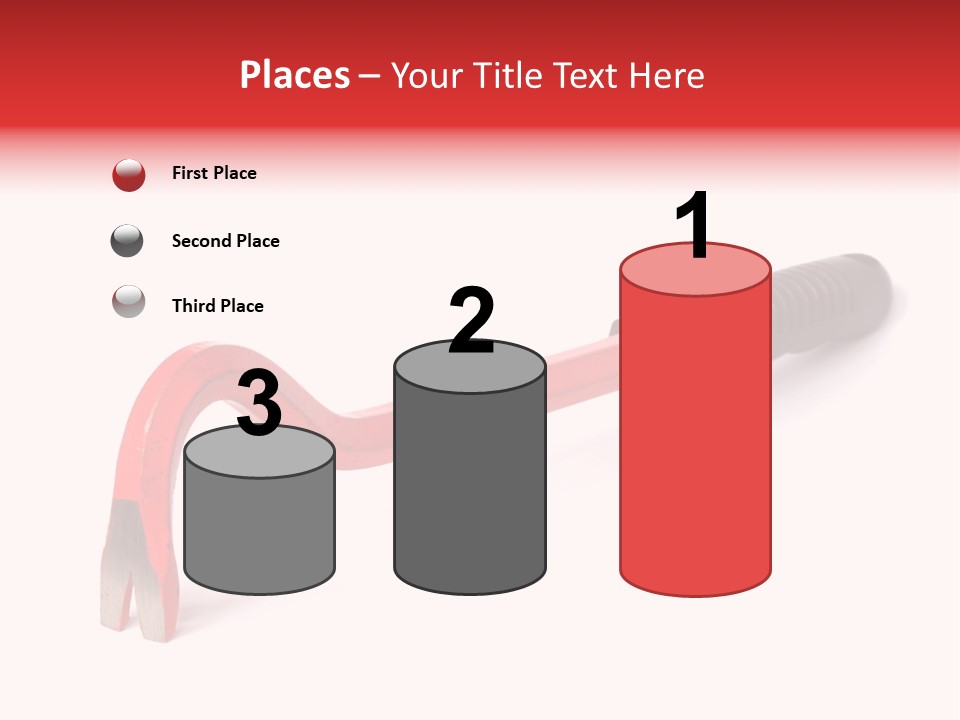 Crowbar On White Background, Focus On Nearest End PowerPoint Template