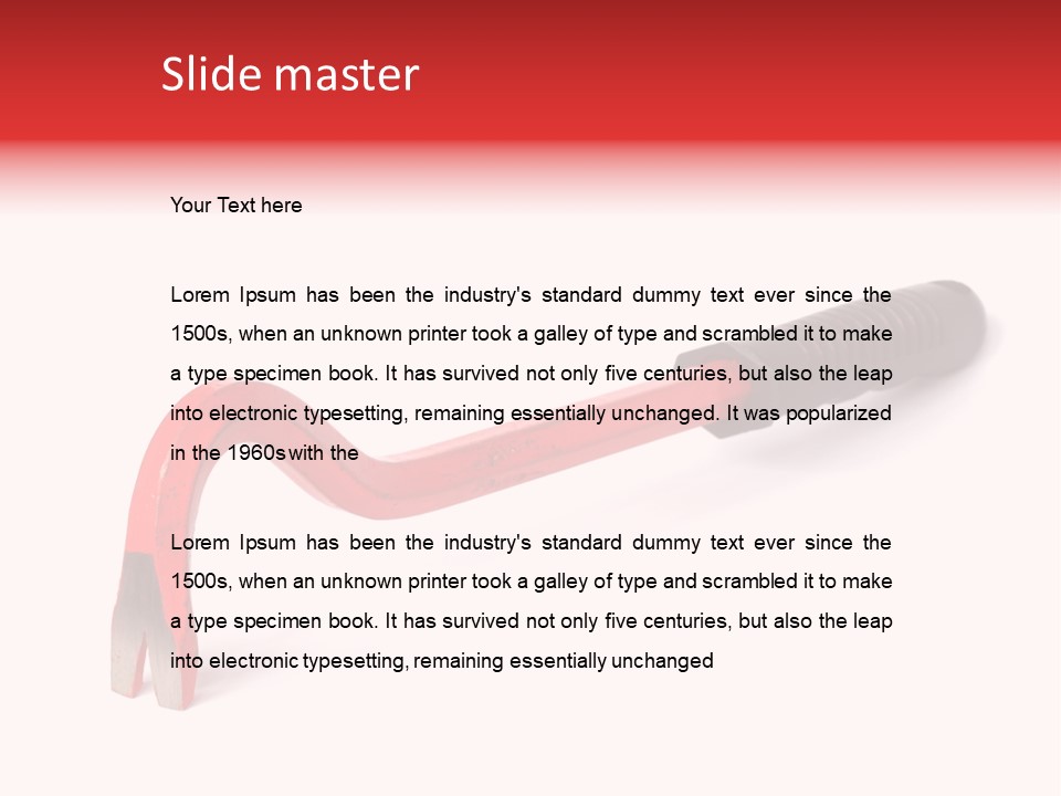 Crowbar On White Background, Focus On Nearest End PowerPoint Template